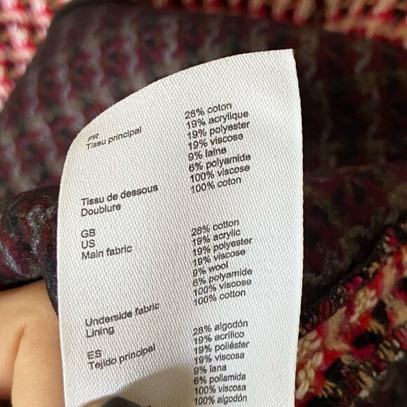 Maje Russi Tweed Mini Pink Dress Fuchsia Size XS - Picture 13 of 15